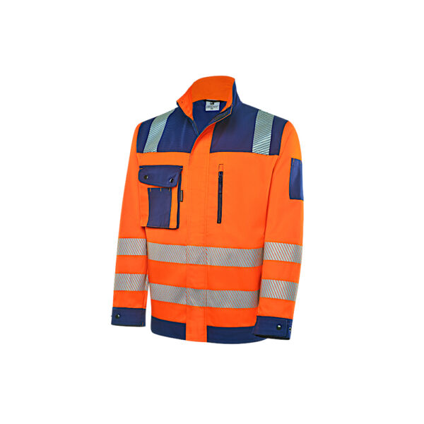 HIVIS-Blousonjacke 85D28 warnorange/marine
