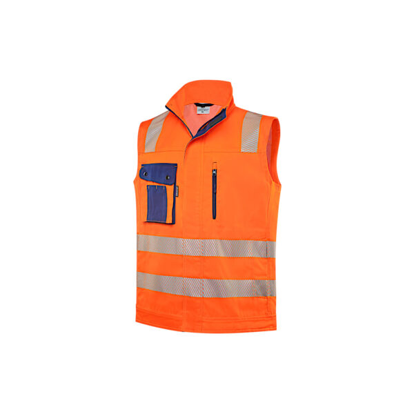 HIVIS-Weste 85D32 warnorange/marine